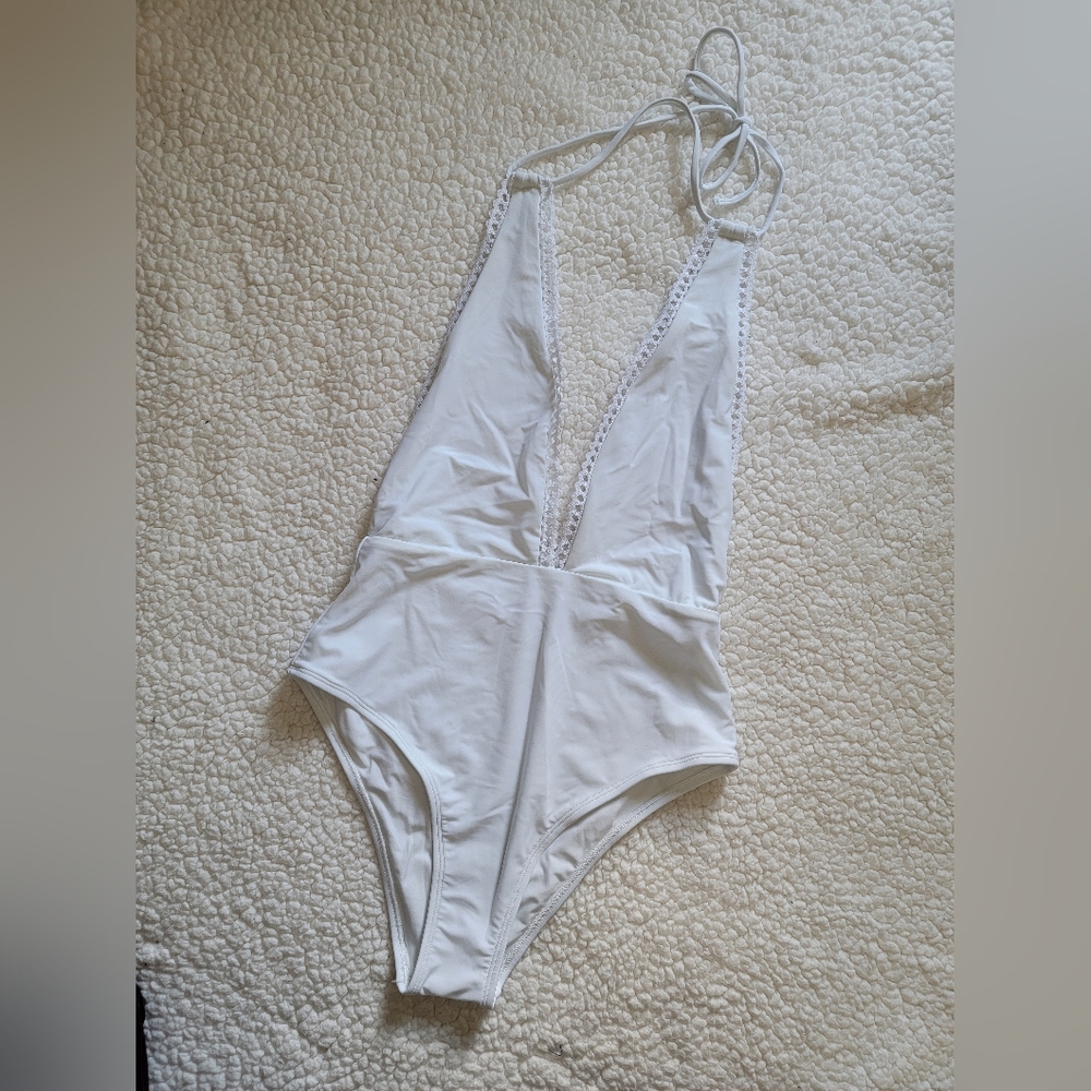 Aerie lace trim one piece swimsuit